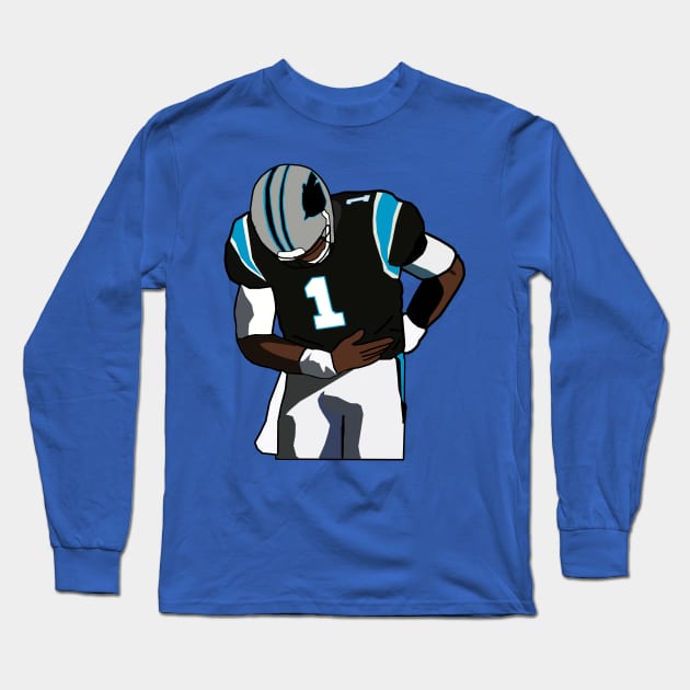 Cam Newton Touchdown Celebration NFL Carolina Panthers Long Sleeve T-Shirt by xavierjfong